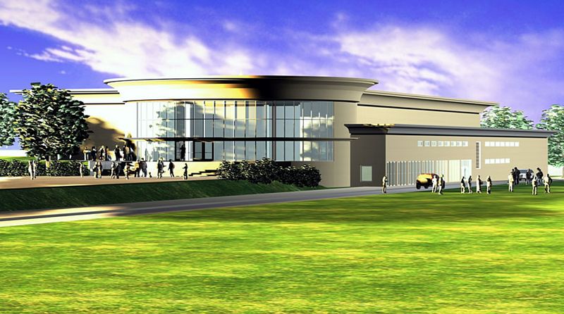 Modell der Sporthalle