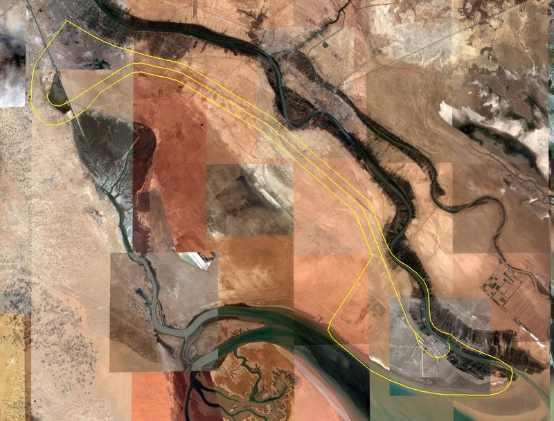 Planned railway track Basrah - Fao